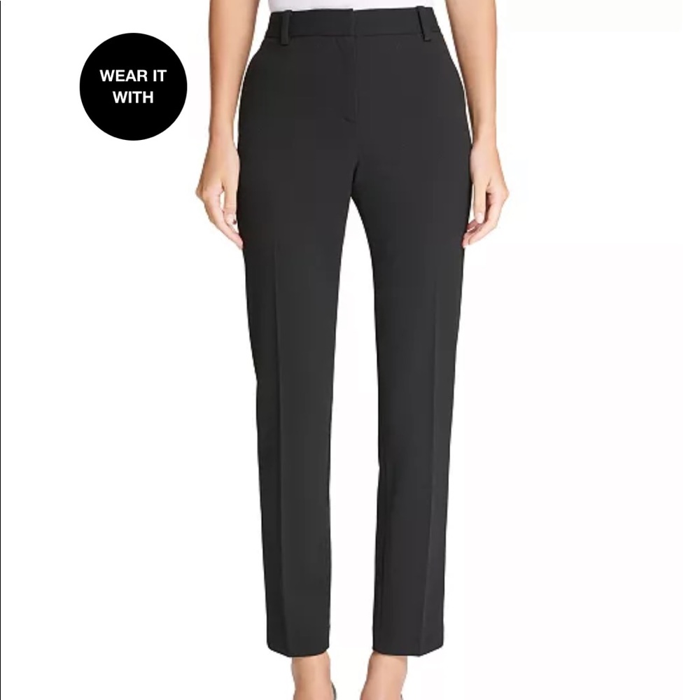 DKNY Stretch Crepe Essex Straight-Leg Dress Pants